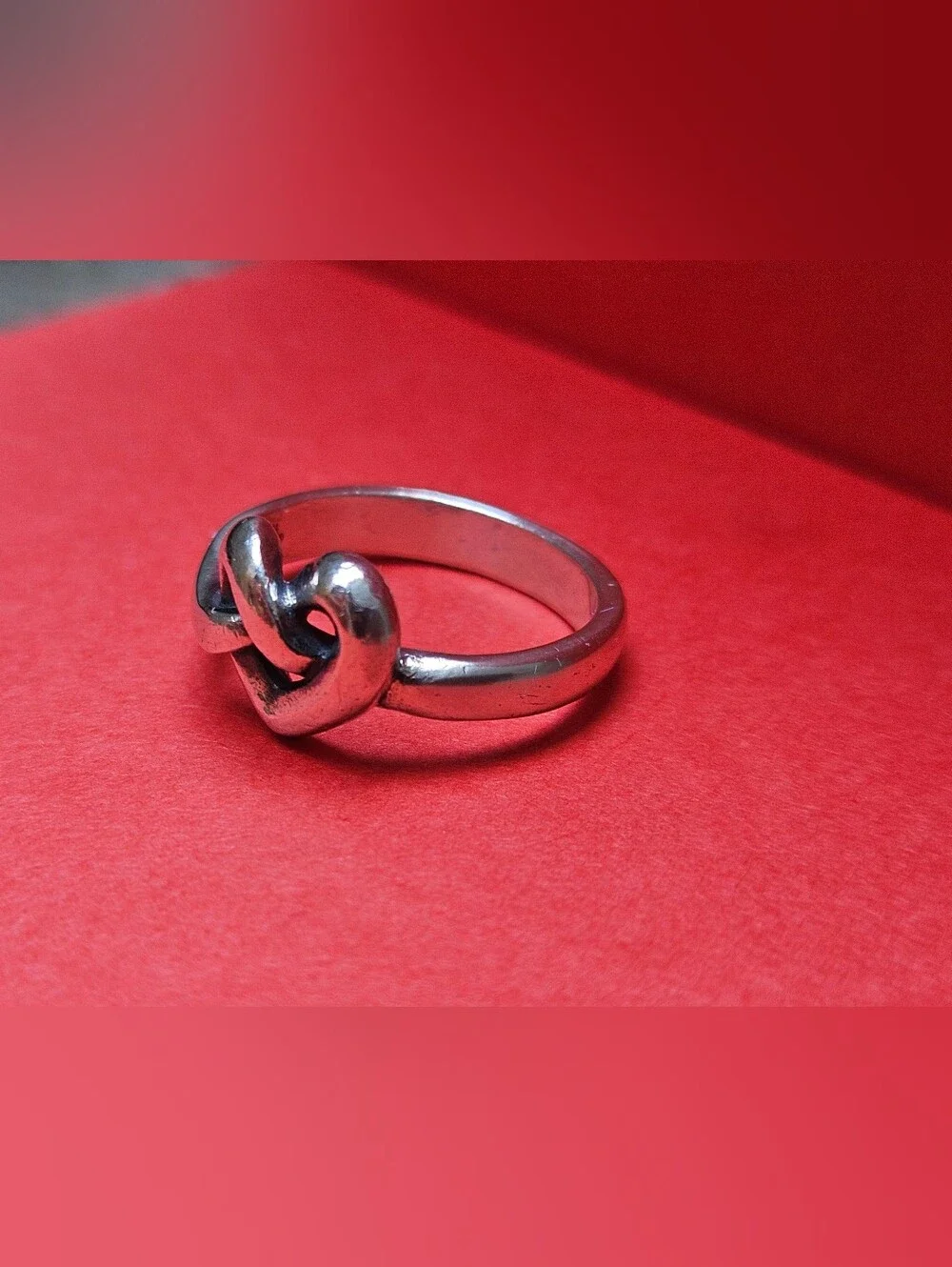 James Avery Retired Sterling Silver Heart Knot Ring Size 8